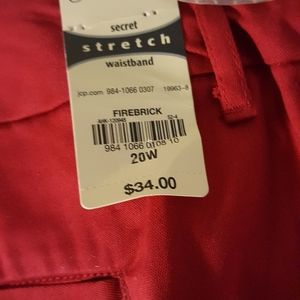 St John's Bay Red Capris Plus Size 20W NWT